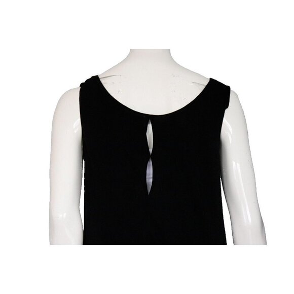 Club Monaco Women's Medium Black Tank Top Scoop Neck Jersey Ribbon Strap Shirt - Picture 2 of 8
